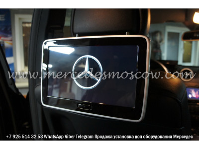 Задний монитор мерседес. Скрытое крепление монитора MercedesMoscow. Диагональ 10.6' дюйма. Операционная система Android 6.0. Для всех автомобилей Mercedes-Benz.